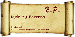 Nyáry Perenna névjegykártya