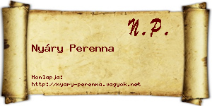 Nyáry Perenna névjegykártya